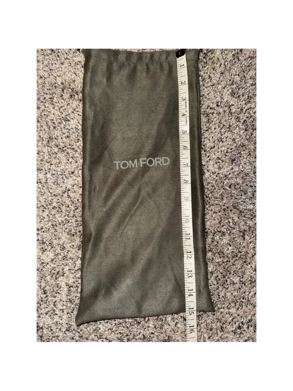 Authentic Tom Ford Gray Shoe Dust Bag Drawstring Storage Pouch